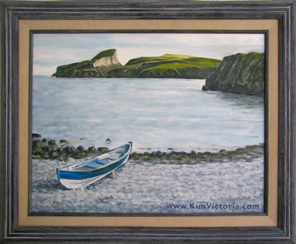 Oil painting Fair Isle Bay Boat