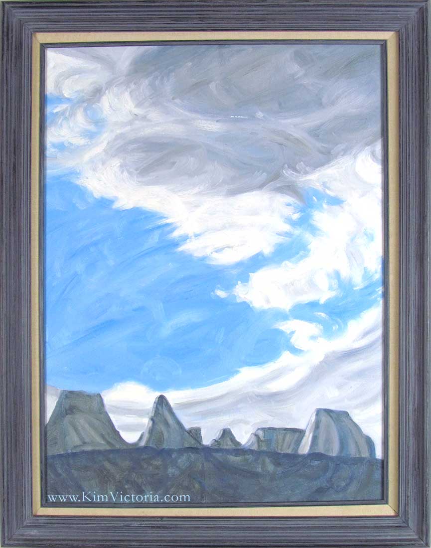 oil painting clouds over zion