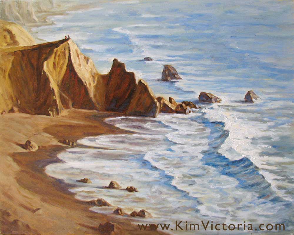 Oil painting seascape Point Of View